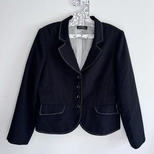 Giorgio Sant Angelo Blazer Size 14 Lined Button Up Black